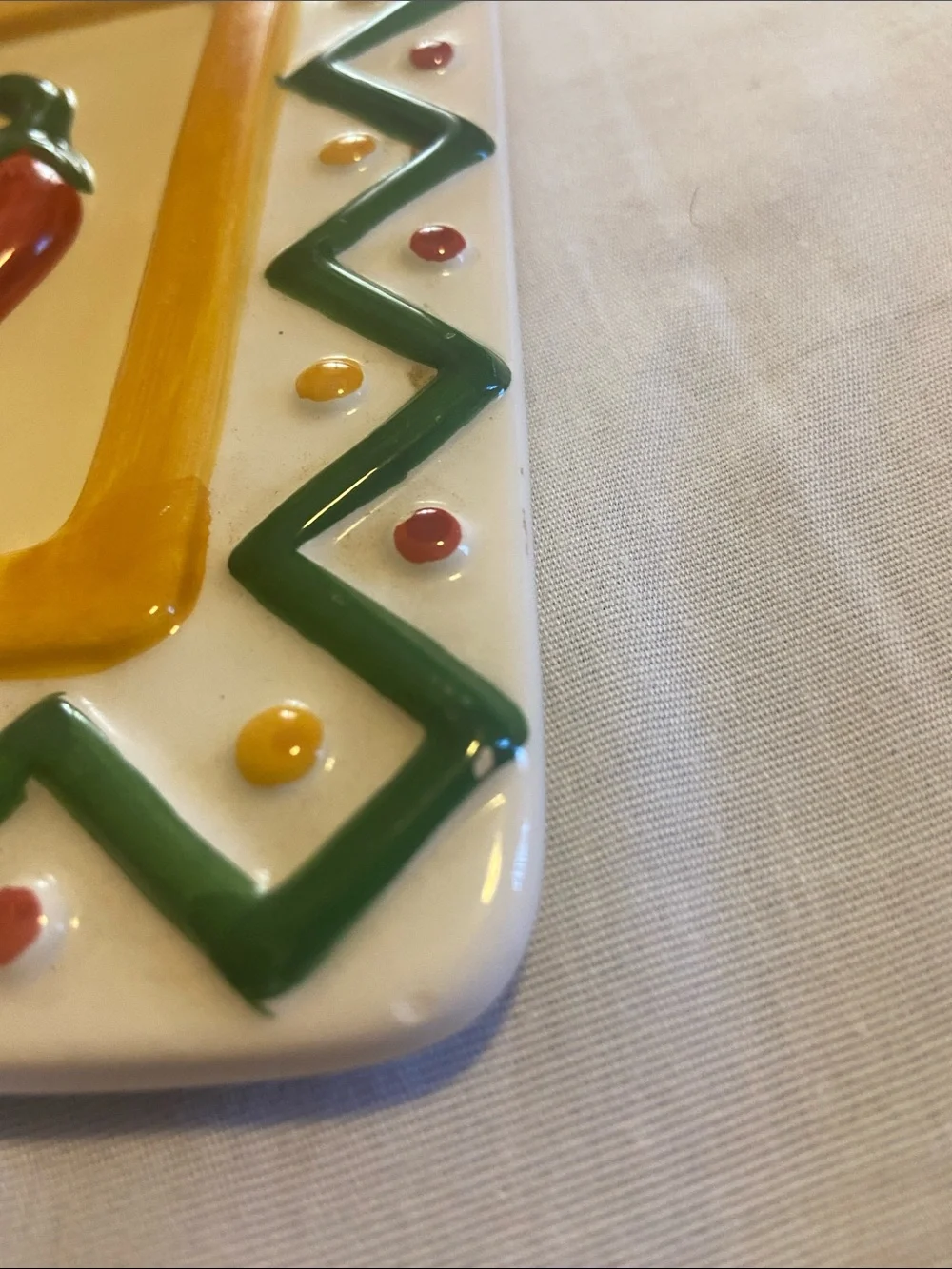 Hand-Painted Chili Pepper Ceramic Serving Dish Set - Red ClayArt 1996